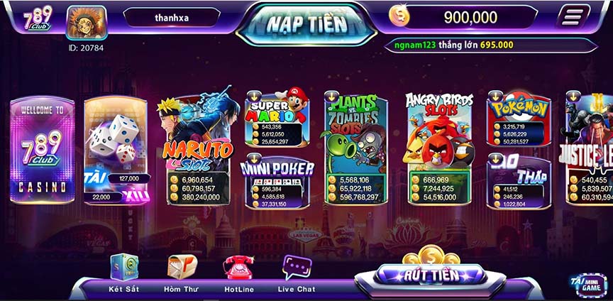 Đa dạng game bài đổi thưởng và mini game tại 789 Club